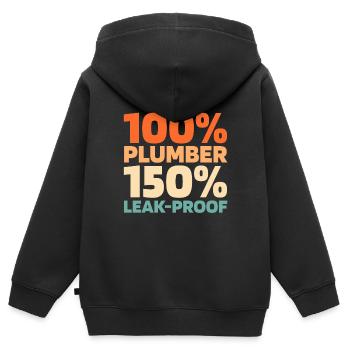 Klempner Installateur - Kinder Premium Organic Zip Hoodie - Schwarz - Hinten - AI Model Kid Male (0cm)