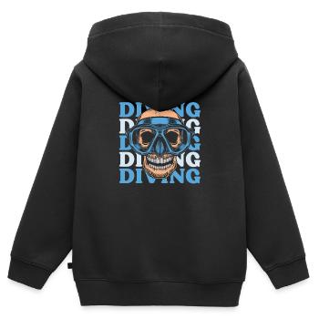 Tauchen Taucher - Kinder Premium Organic Zip Hoodie - Schwarz - Hinten - AI Model Kid Male (0cm)