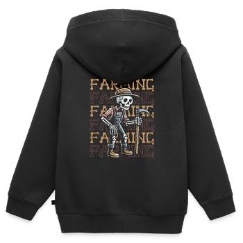 Farmer Farmer - Kids Premium Organic Zip-up Hoodie - black - Back - AI Model Kid Male (0cm)