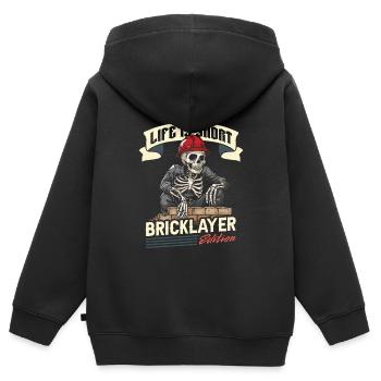 Maçon - Sweat Premium à capuche zippé enfant bio - noir - Dos - AI Model Kid Male (0cm)