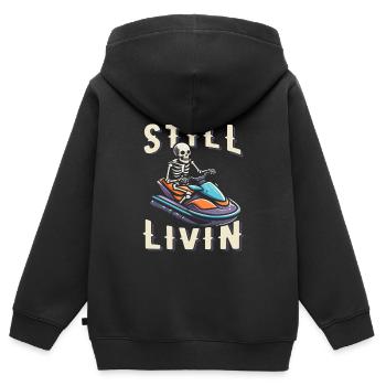 Jet Ski - Sweat Premium à capuche zippé enfant bio - noir - Dos - AI Model Kid Male (0cm)