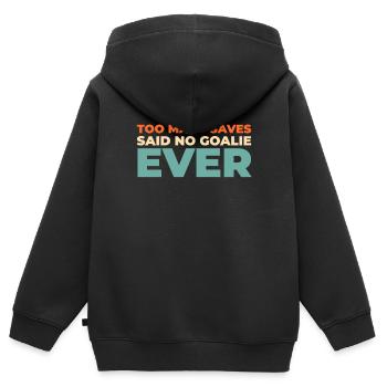 Eishockey Torwart Torwart Rettet - Kinder Premium Organic Zip Hoodie - Schwarz - Hinten - AI Model Kid Male (0cm)