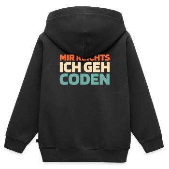 Developer, Coder, Programmer - Kids Premium Organic Zip-up Hoodie - black - Back - AI Model Kid Male (0cm)