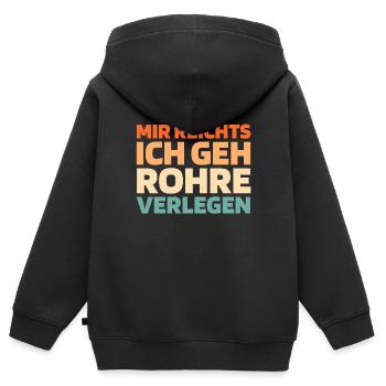 Klempner Installateur - Kinder Premium Organic Zip Hoodie - Schwarz - Hinten - AI Model Kid Male (0cm)