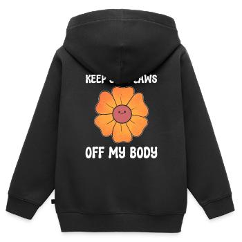 Keep Your Laws Off My Body Menschenrechtsaktivist - Kinder Premium Organic Zip Hoodie - Schwarz - Hinten - AI Model Kid Male (0cm)