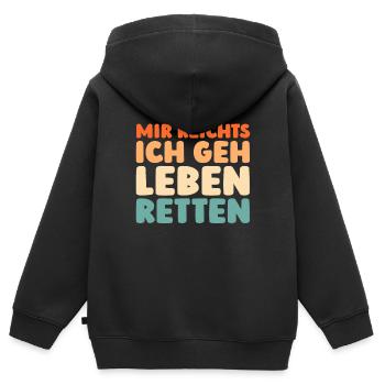 Rettungsdienst Sanitäter Rettungssanitäter - Kinder Premium Organic Zip Hoodie - Schwarz - Hinten - AI Model Kid Male (0cm)
