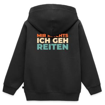 Cheval Équitation J’en ai assez, je vais faire de l’équitation - Sweat Premium à capuche zippé enfant bio - noir - Dos - AI Model Kid Male (0cm)