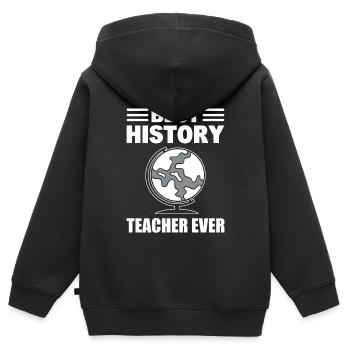 Best History Teacher Geschichtslehrer - Kinder Premium Organic Zip Hoodie - Schwarz - Hinten - AI Model Kid Male (0cm)