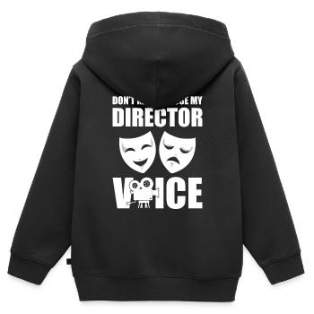 Don't Make Me Use My Director Voice Casting - Kinder Premium Organic Zip Hoodie - Schwarz - Hinten - AI Model Kid Male (0cm)
