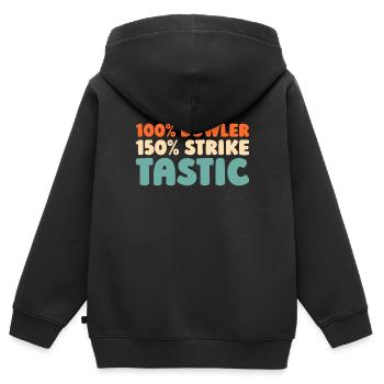 Bowling Bowlen Bowler - Kinder Premium Organic Zip Hoodie - Schwarz - Hinten - AI Model Kid Male (0cm)