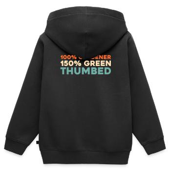 Hobbygärtner Garten - Kinder Premium Organic Zip Hoodie - Schwarz - Hinten - AI Model Kid Male (0cm)