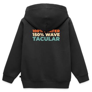 Surfer Surfen - Kinder Premium Organic Zip Hoodie - Schwarz - Hinten - AI Model Kid Male (0cm)