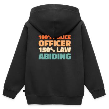 Policier Police - Sweat Premium à capuche zippé enfant bio - noir - Dos - AI Model Kid Male (0cm)