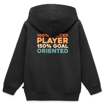 Fußball Fußballer - Kinder Premium Organic Zip Hoodie - Schwarz - Hinten - AI Model Kid Male (0cm)