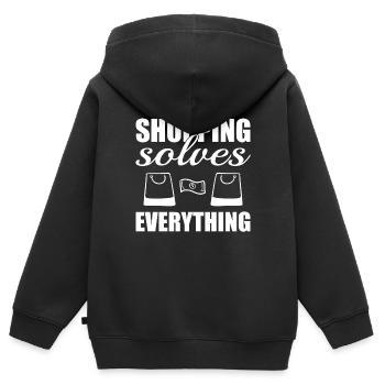 Einkaufsliebhaber Online-Shopping-Unternehmer - Kinder Premium Organic Zip Hoodie - Schwarz - Hinten - AI Model Kid Male (0cm)