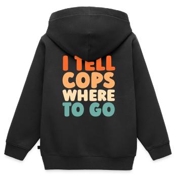 Notruf Leitstelle Einsatzzentrale - Kinder Premium Organic Zip Hoodie - Schwarz - Hinten - AI Model Kid Male (0cm)