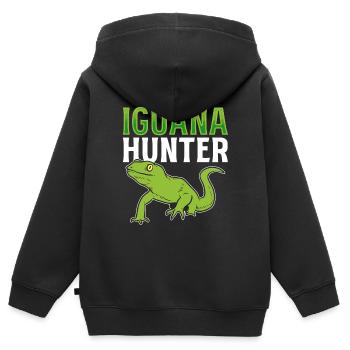 Iguana Hunter Tierpfleger - Kinder Premium Organic Zip Hoodie - Schwarz - Hinten - AI Model Kid Male (0cm)
