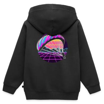 Fallschirmspringen Fallschirmspringer - Kinder Premium Organic Zip Hoodie - Schwarz - Hinten - AI Model Kid Male (0cm)