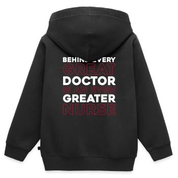 Infirmier - Sweat Premium à capuche zippé enfant bio - noir - Dos - AI Model Kid Male (0cm)