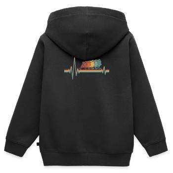 Schneemobil Motorschlitten Ekg Heartbeat - Kinder Premium Organic Zip Hoodie - Schwarz - Hinten - AI Model Kid Male (0cm)