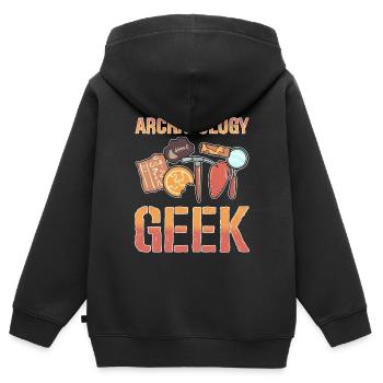 Antike Archäologie Geschichtsprofessor - Kinder Premium Organic Zip Hoodie - Schwarz - Hinten - AI Model Kid Male (0cm)