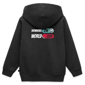 Schneemobil Motorschlitten - Kinder Premium Organic Zip Hoodie - Schwarz - Hinten - AI Model Kid Male (0cm)