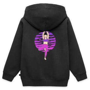 Yoga-Pose Yogalehrer - Kinder Premium Organic Zip Hoodie - Schwarz - Hinten - AI Model Kid Male (0cm)