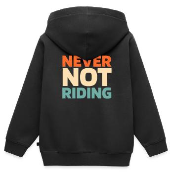 VTT VTT VTT - Sweat Premium à capuche zippé enfant bio - noir - Dos - AI Model Kid Male (0cm)