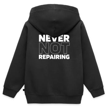 Kfz Mechaniker - Kinder Premium Organic Zip Hoodie - Schwarz - Hinten - AI Model Kid Male (0cm)