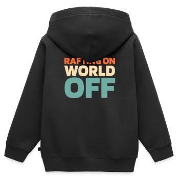 Rafting Rafting sur World Off - Sweat Premium à capuche zippé enfant bio - noir - Dos - AI Model Kid Male (0cm)