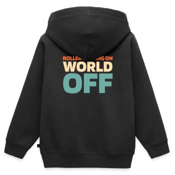 Rollschuhe Rollschuhlaufen - Kinder Premium Organic Zip Hoodie - Schwarz - Hinten - AI Model Kid Male (0cm)