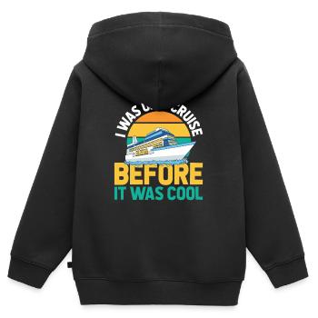 Kreuzfahrt - Kinder Premium Organic Zip Hoodie - Schwarz - Hinten - AI Model Kid Male (0cm)