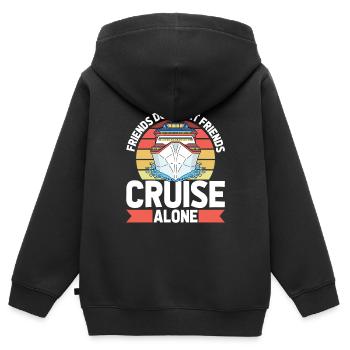 Kreuzfahrt - Kinder Premium Organic Zip Hoodie - Schwarz - Hinten - AI Model Kid Male (0cm)