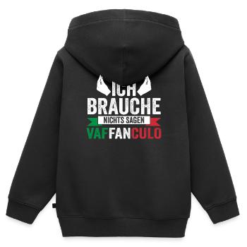 Italien Italiener Vaffanculo - Kinder Premium Organic Zip Hoodie - Schwarz - Hinten - AI Model Kid Male (0cm)