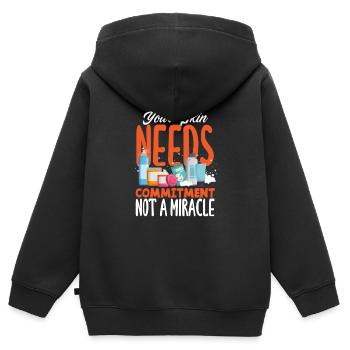 Hautpflege Kosmetikerin Kosmetik - Kinder Premium Organic Zip Hoodie - Schwarz - Hinten - AI Model Kid Male (0cm)