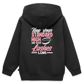 Hautpflege Kosmetikerin Kosmetik - Kinder Premium Organic Zip Hoodie - Schwarz - Hinten - AI Model Kid Male (0cm)