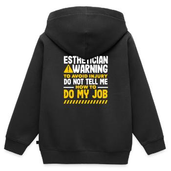 Skin Care Beautician Cosmetics - Kids Premium Organic Zip-up Hoodie - black - Back - AI Model Kid Male (0cm)