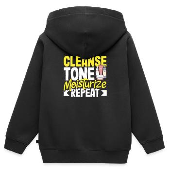 Skin Care Beautician Cosmetics - Kids Premium Organic Zip-up Hoodie - black - Back - AI Model Kid Male (0cm)