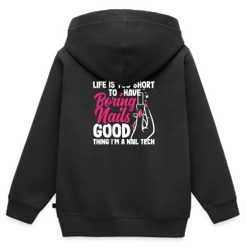 Hautpflege Kosmetikerin Kosmetik - Kinder Premium Organic Zip Hoodie - Schwarz - Hinten - AI Model Kid Male (0cm)