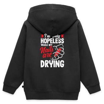 Hautpflege Kosmetikerin Kosmetik - Kinder Premium Organic Zip Hoodie - Schwarz - Hinten - AI Model Kid Male (0cm)