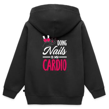 Hautpflege Kosmetikerin Kosmetik - Kinder Premium Organic Zip Hoodie - Schwarz - Hinten - AI Model Kid Male (0cm)