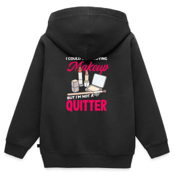 Hautpflege Kosmetikerin Kosmetik - Kinder Premium Organic Zip Hoodie - Schwarz - Hinten - AI Model Kid Male (0cm)