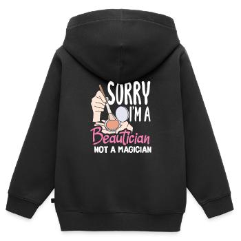 Hautpflege Kosmetikerin Kosmetik - Kinder Premium Organic Zip Hoodie - Schwarz - Hinten - AI Model Kid Male (0cm)