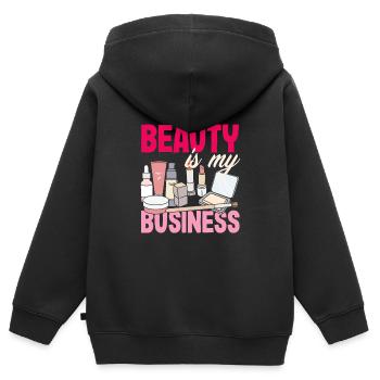 Hautpflege Kosmetikerin Kosmetik - Kinder Premium Organic Zip Hoodie - Schwarz - Hinten - AI Model Kid Male (0cm)
