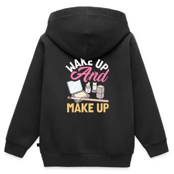 Hautpflege Kosmetikerin Kosmetik - Kinder Premium Organic Zip Hoodie - Schwarz - Hinten - AI Model Kid Male (0cm)
