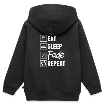 Barber Herren Friseur Frisör - Kinder Premium Organic Zip Hoodie - Schwarz - Hinten - AI Model Kid Male (0cm)