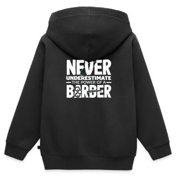 Barber Herren Friseur Frisör - Kinder Premium Organic Zip Hoodie - Schwarz - Hinten - AI Model Kid Male (0cm)