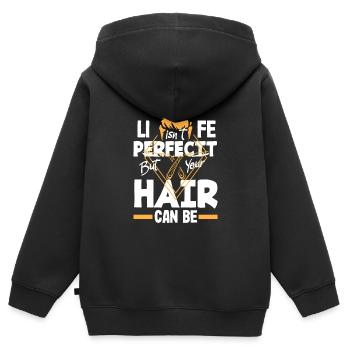 Barber Herren Friseur Frisör - Kinder Premium Organic Zip Hoodie - Schwarz - Hinten - AI Model Kid Male (0cm)