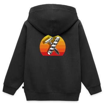 Barber Herren Friseur Frisör - Kinder Premium Organic Zip Hoodie - Schwarz - Hinten - AI Model Kid Male (0cm)