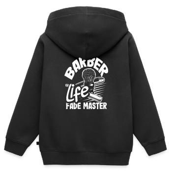 Barber Herren Friseur Frisör - Kinder Premium Organic Zip Hoodie - Schwarz - Hinten - AI Model Kid Male (0cm)